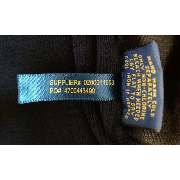 Men's Polo Ralph Lauren Sweater Vest Navy Blue Pima Cotton V Neck Knit - 3XB - Picture 5 of 5